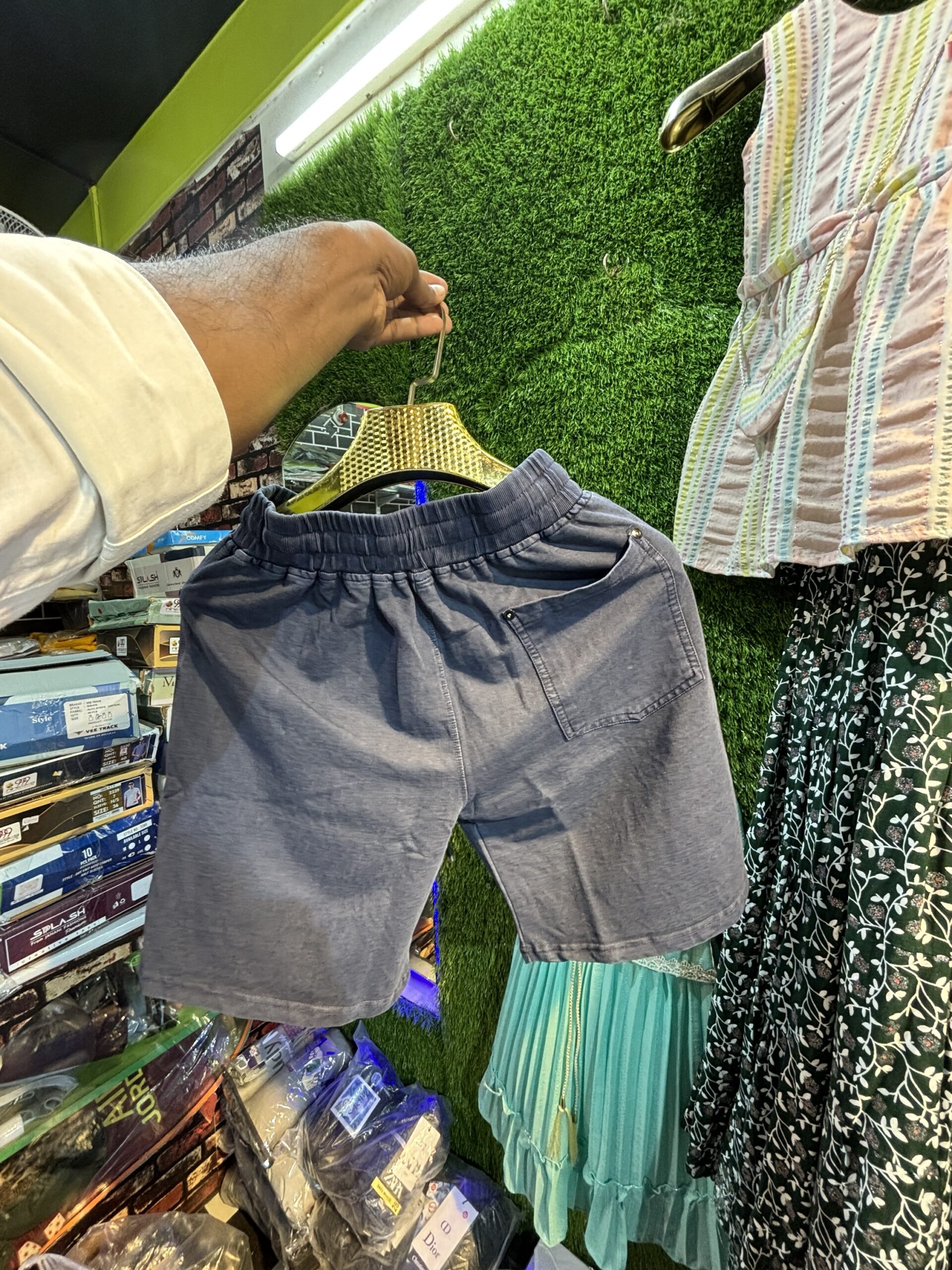 Denim wash half pant